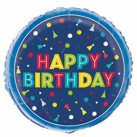 Ballon aluminium rond, 18 " - Peppy Birthday - Édition anglaise