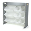 Toy Organizer with Shelf and 9 Bins, Grey