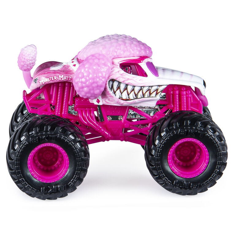 Monster Jam, Official Monster Mutt Poodle Truck, Die-Cast Vehicle, Ruff Crowd Series, 1:64 Scale