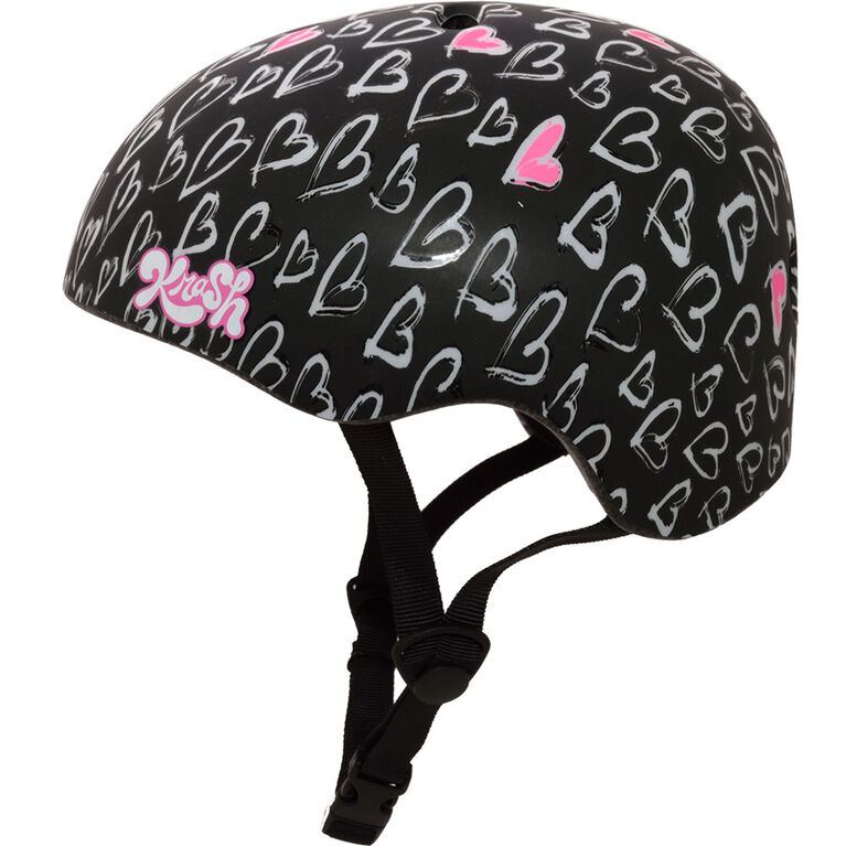 Krash - casque de vélo pour jeunes 8 ans et plus Sketchy Heartz - rouge