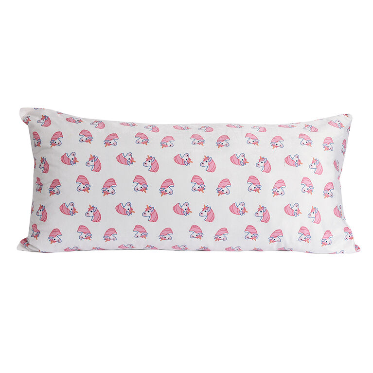 Oreiller de corps en peluche Emoji 18"x36", Licorne