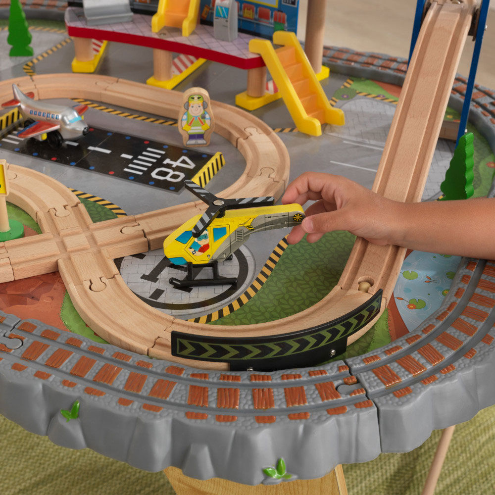 kidkraft transportation station train set & table