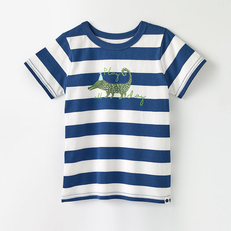 RISE Little Earthling little styler graphic tee dark blue