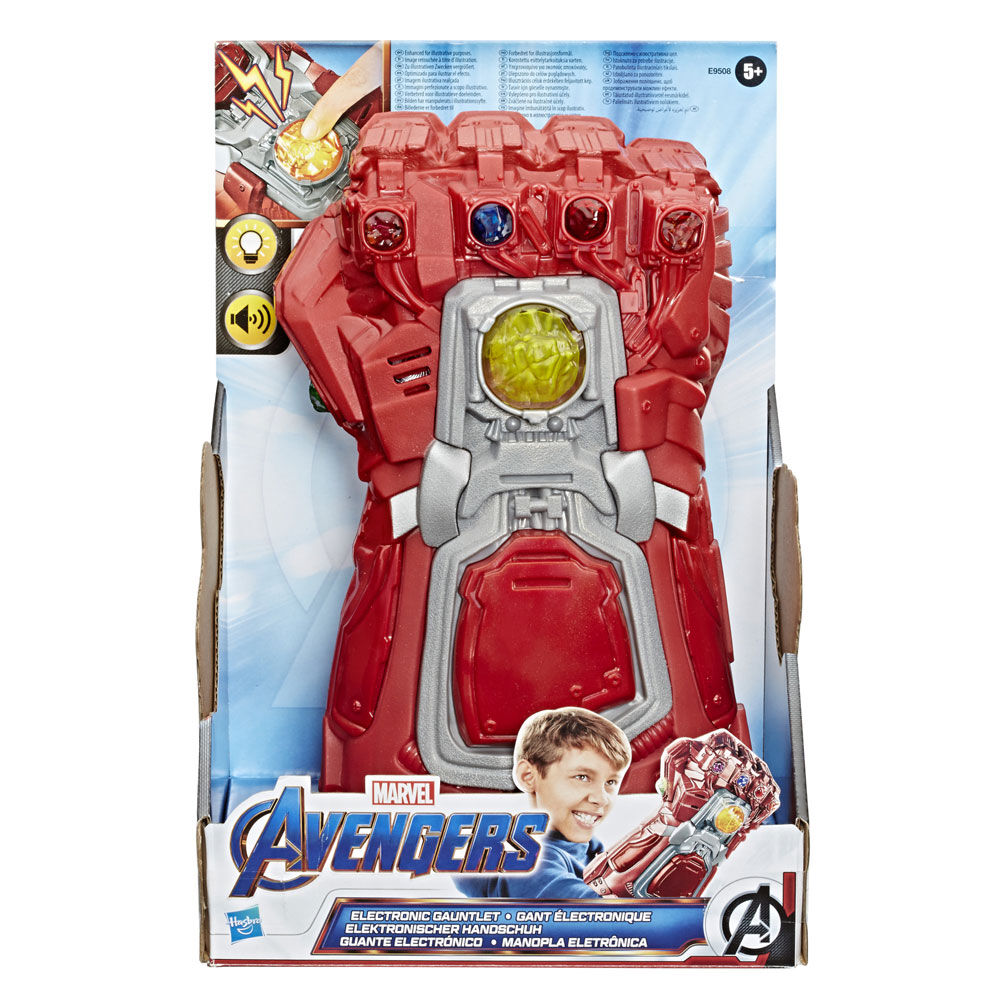 Marvel Avengers Endgame Red Infinity Gauntlet Electronic Fist Roleplay Toy With Lights And Sounds