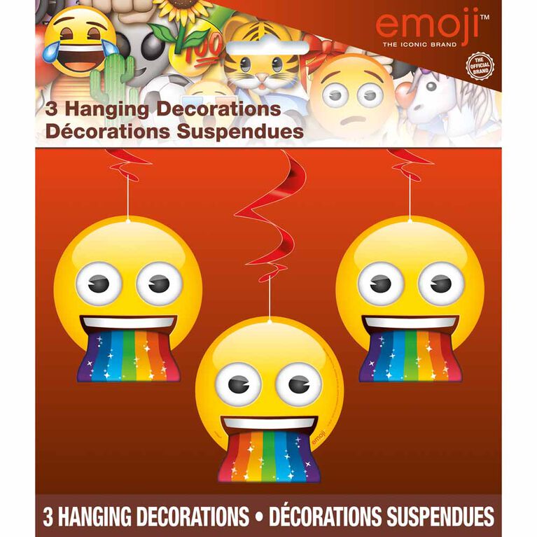 Emoji Hanging Decorations 26", 3 pieces