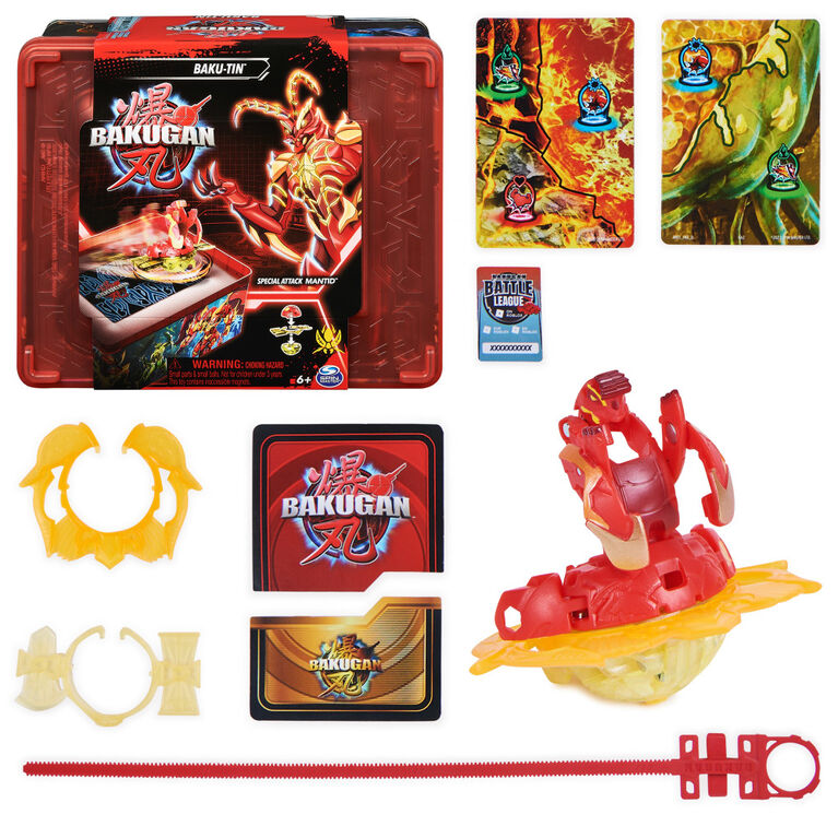 Bakugan Baku-tin with Special Attack Mantid, Customizable, Spinning Action Figure and Toy Storage