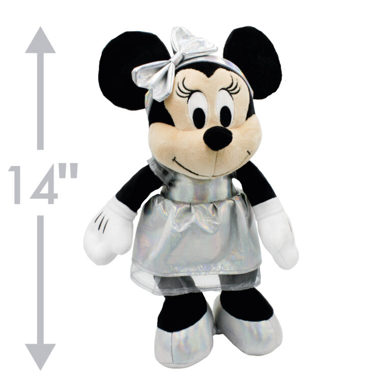 Disney - Peluche Minnie Mouse avec tenue de célébration du 100ème anniversaire de Disney - 14''