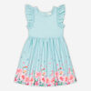 Rococo Print Dress Aqua 3-4