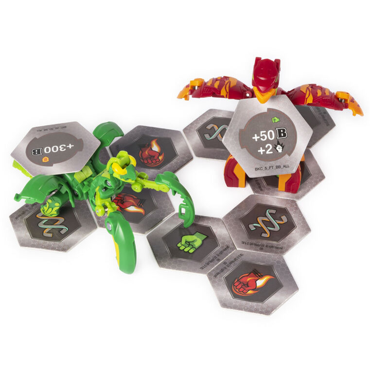 Bakugan Starter Pack 3-Pack, Pyrus Mantanoid, Collectible Transforming Creatures