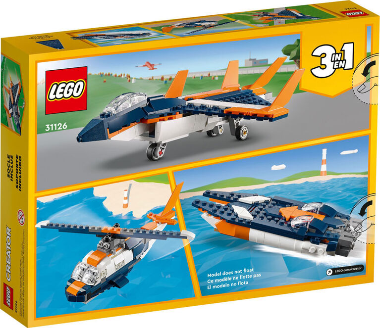 LEGO Creator 3-en-1 L'avion supersonique 31126 Ensemble de construction (215 pièces)