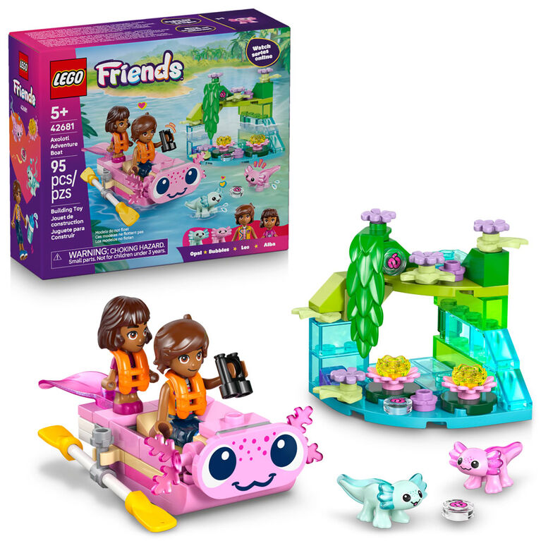 LEGO Friends Le Bateau d'Aventure Axolotl - 2 Minipoup&eacute;es, 2 Jouets Axolotl - Bateau Miniature - 42681