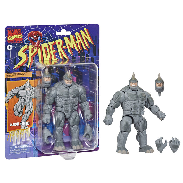 Marvel Legends Series Spider-Man 6-inch Marvel's Rhino Retro Action Figure Toy