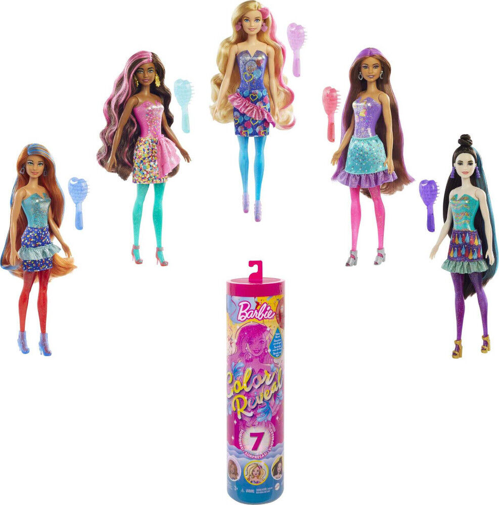 Barbie Color Reveal Doll Party Series Confetti Print 7 Surprises Styles May Vary Toys R Us Canada