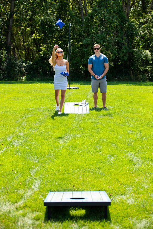 Led Cornhole Target Bean Toss Blue/White