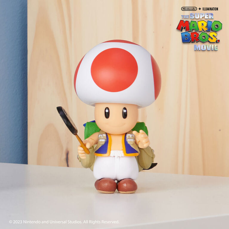 Super Mario Bros Le Film - Série de figurines de 5" avec accessoire - Figurine Toad avec Poêle à frire comme accessoire