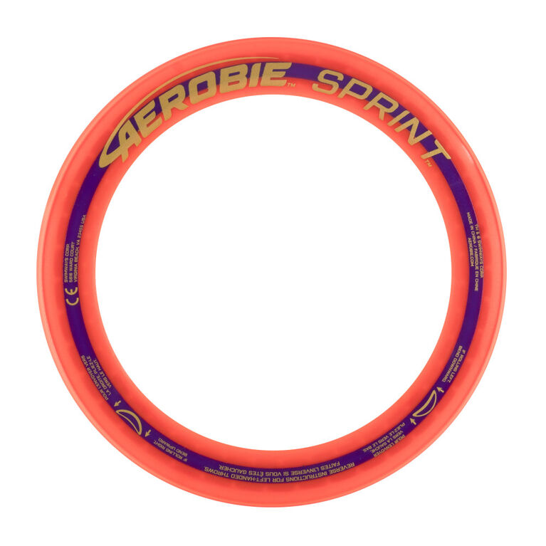 Aerobie Sprint Ring Outdoor Flying Disc - 10 Inches - Orange