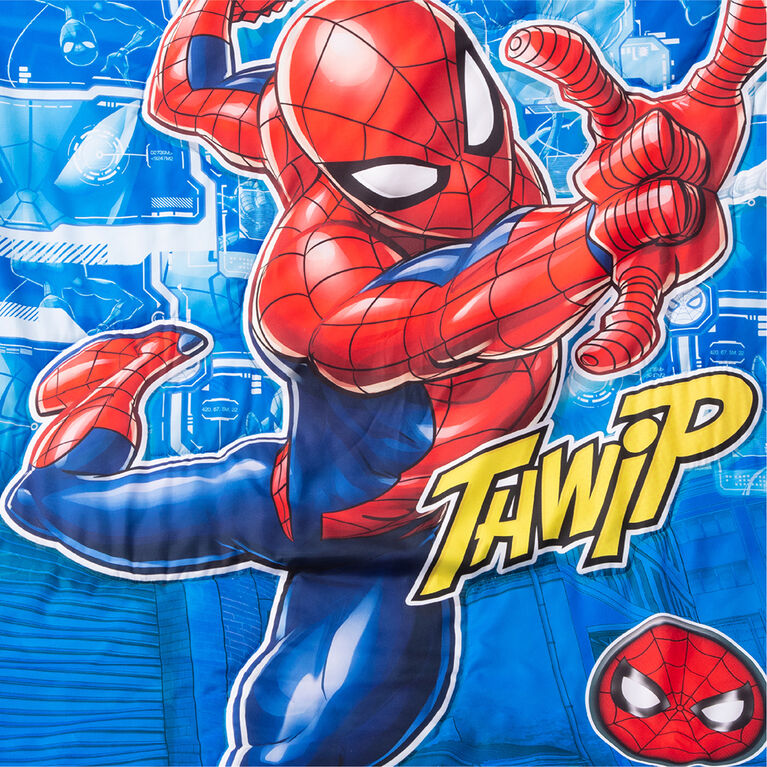 Ensemble de 3 pièces de literie Spiderman de Marvel pour lit de tout-petit avec couette réversible, drap-housse et taie d'oreiller par Nemcor