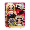 Na Na Na Surprise Teens Fashion Doll - Gretchen Stripes, 11" Blonde Soft Fabric Doll, Raccoon Inspired