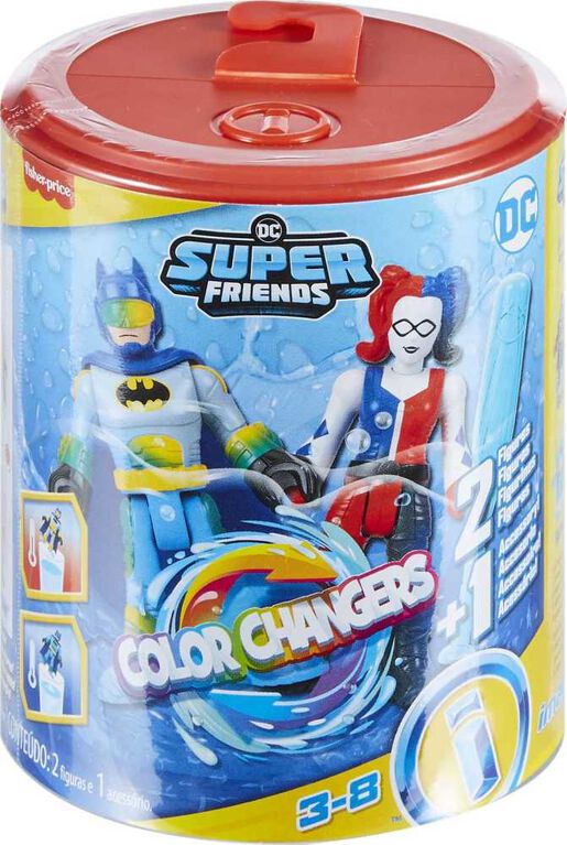 Imaginext DC Super Friends Batman Figure Set with Harley Quinn and Color-Changing Action
