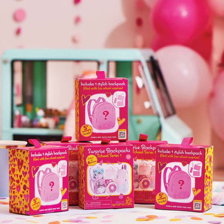 Our Generation Surprise Backpacks - Party Series 1 Collectible School Bags & Accessories for 18" Dolls