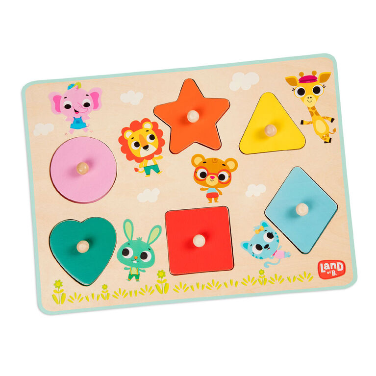 Land of B., Shapely Color Puzzle, Wooden Peg Puzzle