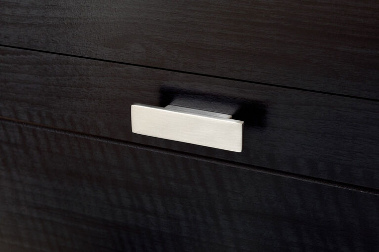 Reevo Nightstand with Drawers and Cord Catcher- Black Onyx