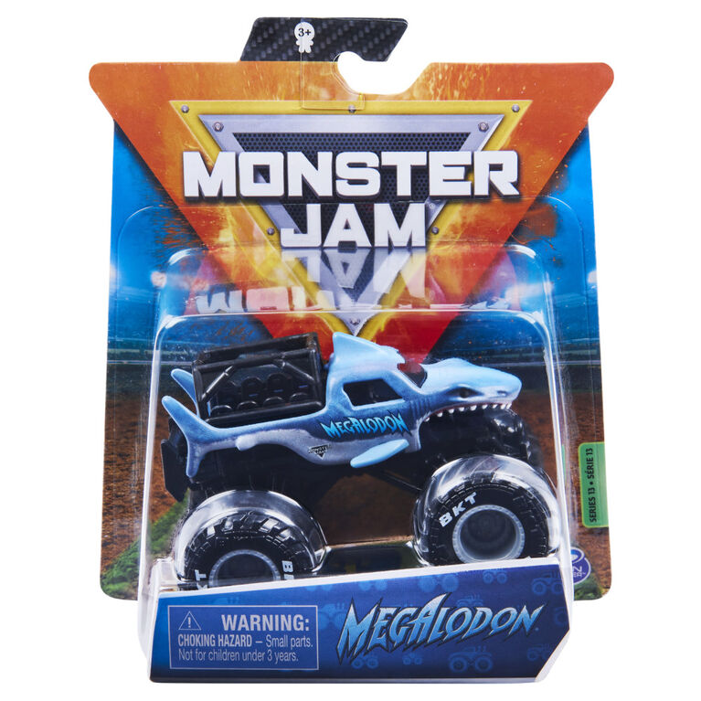 Monster Jam, Official Megalodon Monster Truck, Die-Cast Vehicle, Ride Trucks Series, 1:64 Scale