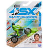 Supercross, Moto authentique de Cade Clason en métal moulé à l'échelle 1:24 avec figurine motocycliste