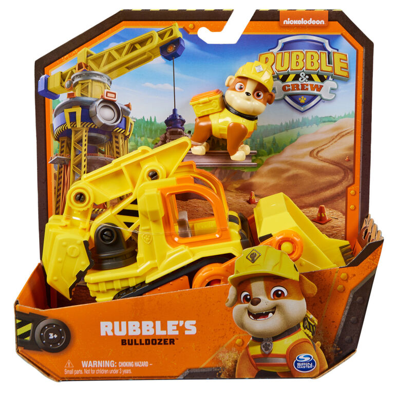 Rubble & Crew, Rubble's Bulldozer Toy Truck with Movable Parts and a Collectible Action Figure