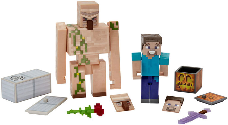 Minecraft - Comic Maker Steve and Iron Golem 2-Pack