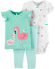 Carter's 3 piece Flamingo Set - Newborn