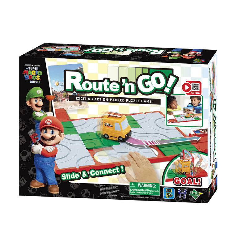 EPOCH Games Super Mario Route 'n Go, Tabletop Skill and Action Game with Collectible Super Mario Action Figures