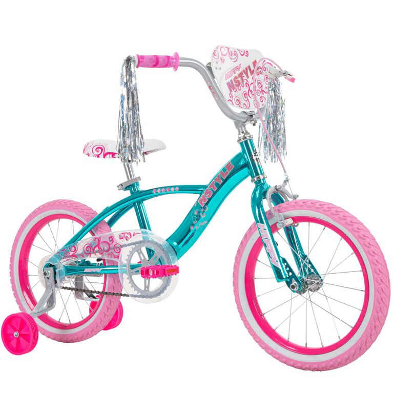 Huffy N Style, 16-inch Bike Teal Chrome and Pink