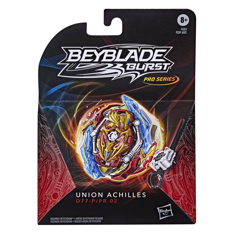 Beyblade Burst Pro Series, Starter Pack toupie de compétition Union Achilles de type équilibre et lanceur