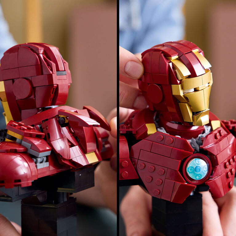 LEGO Marvel Iron Man MK4 Bust Building Kit - Includes Minifigure - Collectible for Adults, 18+ - 76327