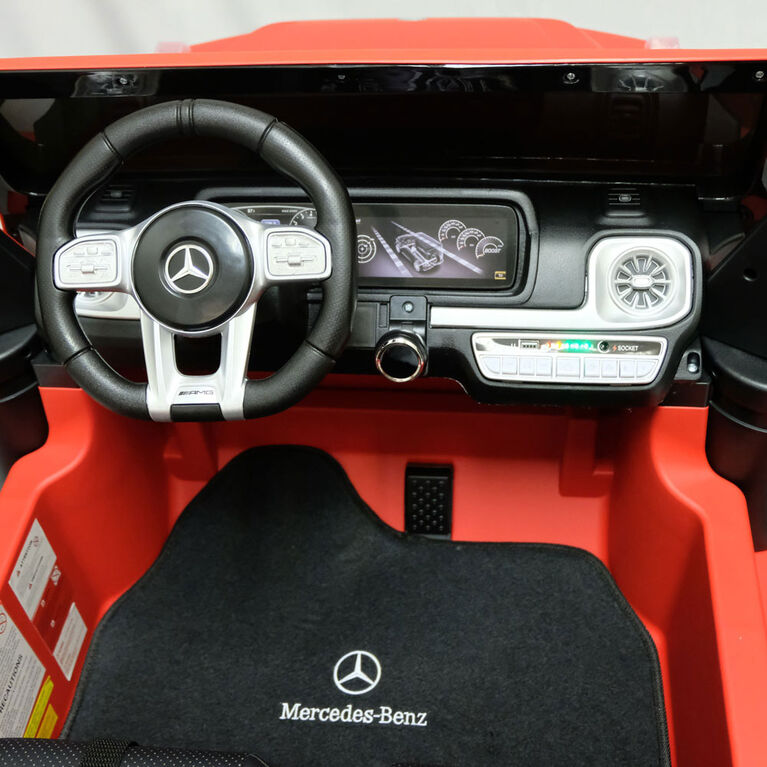KidsVip 24V Kids and Toddlers Mercedes G Series 4WD Ride on car w/Remote Control - Matte Red - English Edition