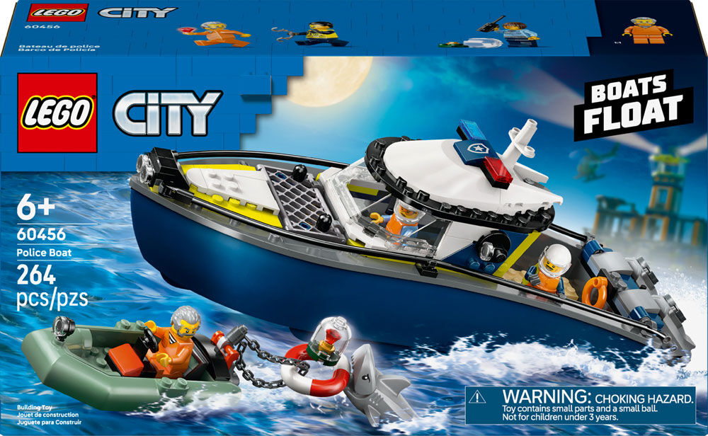 LEGO City Police Boat Chase Building & Pretend Play Toy for Kids, Boys & Girls, Ages 6+ - 60456