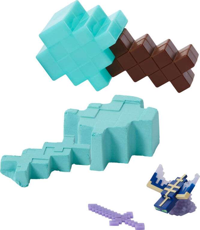 Minecraft Mini Mode Mining Action Figures with Reveal, Accessory & Moldable Sand (Characters May Vary)