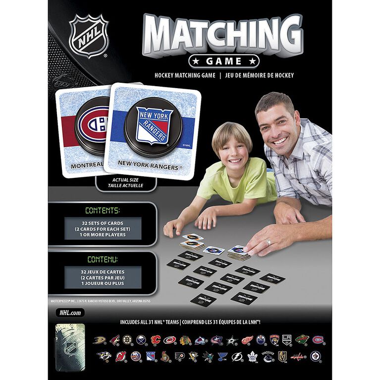 Jeu de mémoire de hockey NHL Matching Game