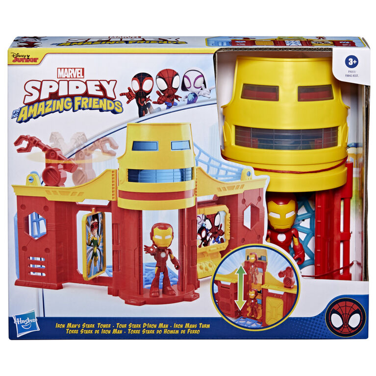 Marvel Spidey and His Amazing Friends Stark Tower Playset with Iron Man Action Figure