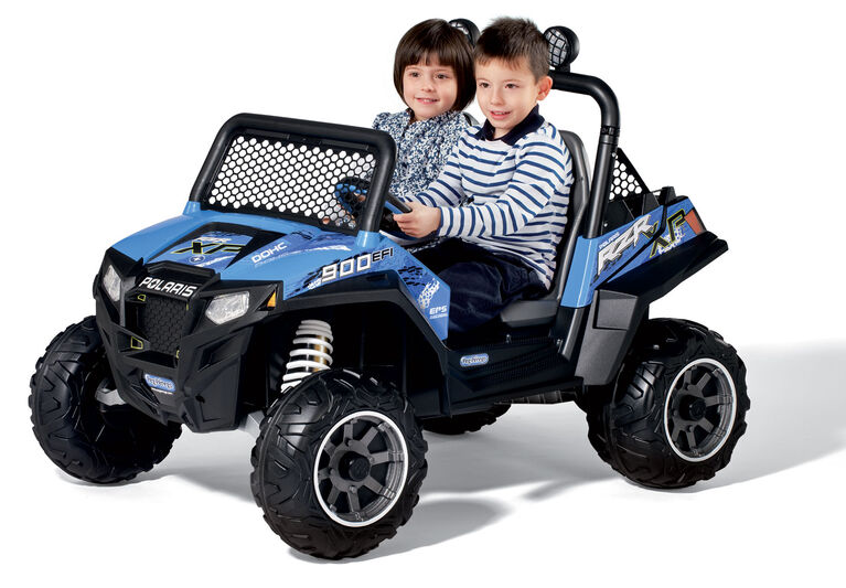 Peg Perego - Porteur à Batterie 12-Volts - Polaris RZR 900 - Bleu - Notre exclusivité