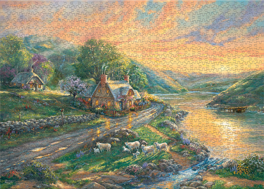 Thomas Kinkade - Daybreak At Emerald Valley - 1000 Piece Puzzle