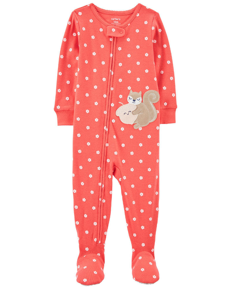 Carter s One Piece Squirrel 100 Snug Fit Cotton Footie PJs Orange 24M Babies R Us Canada