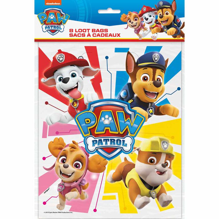 Paw Patrol Loot Bags, 8 pieces