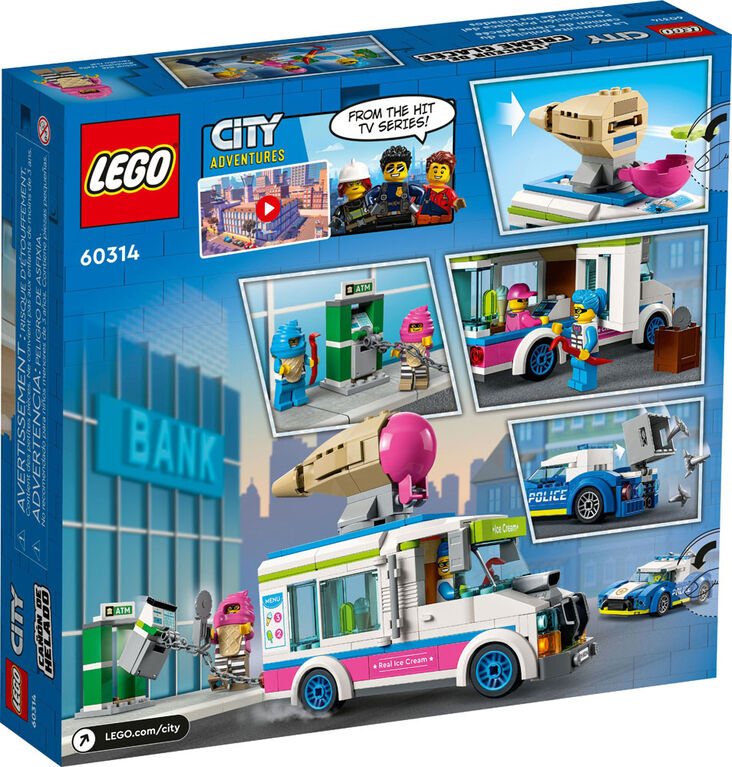 LEGO City Poursuite policière du camion de crème glacée 60314 Ensemble de construction (317 pièces)