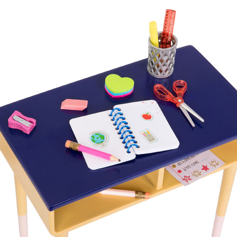 Our Generation, Brilliant Bureau Desk Set, Home Desk Accessory Set for 18-inch Dolls - English Edition