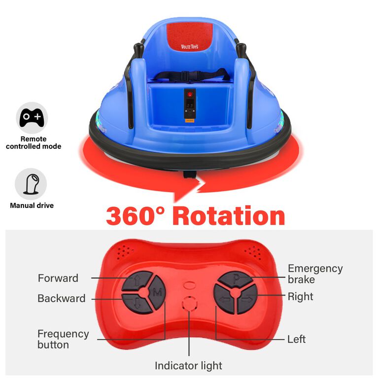 Voltz Toys Round Bumper 360 Rotation with Remote, Blue