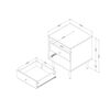 Dylane Table de chevet 2 tiroirs Blanc solide
