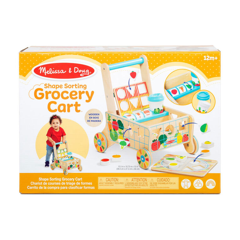 Melissa & Doug - Wooden Shape Sorting Grocery Cart