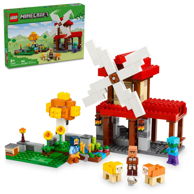 LEGO Minecraft The Windmill Farm Video-Game Set, Adventure Toy and Zombie Gift for Kids 21262